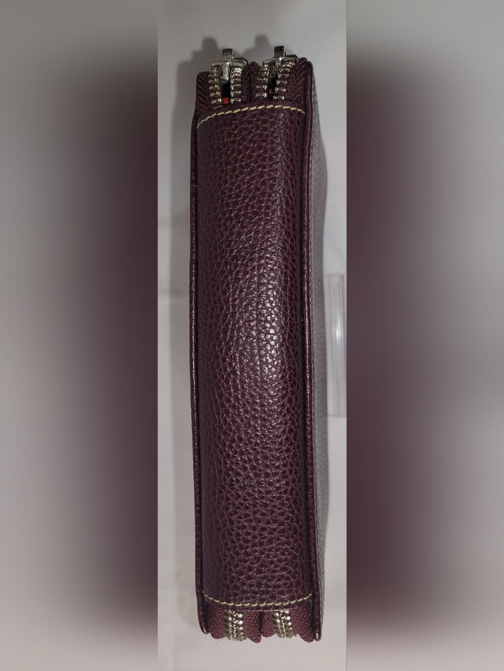 TUSK Women's Zip-Around Wallet Burgundy/Red Zipper Pocket Coin & Credit Card - Picture 7 of 16